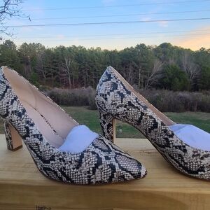 Cole Haan Women's Snakeskin Print Pumps - Black and Cream